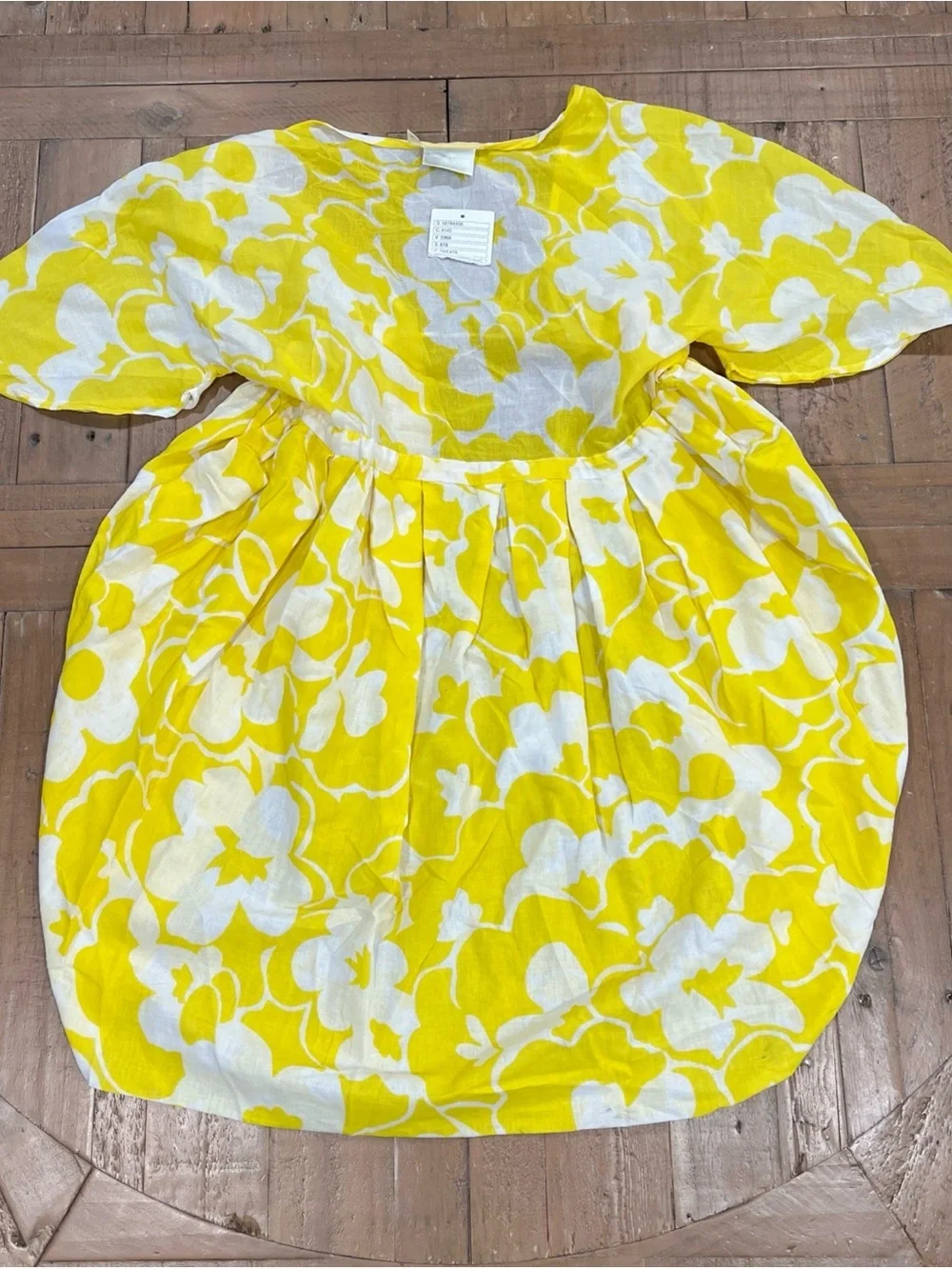 Anthropologie Porridge Open Tie Front Beach Cover Medium Yellow White Poppy Boho